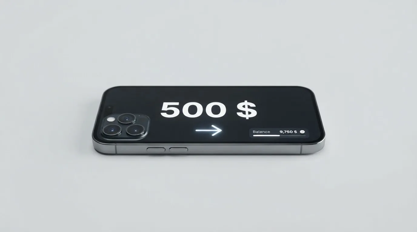 Телефон с экраном перевода стейблкоина